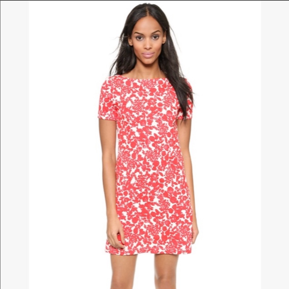 Tory Burch Red and White Floral Mini Shift Dress